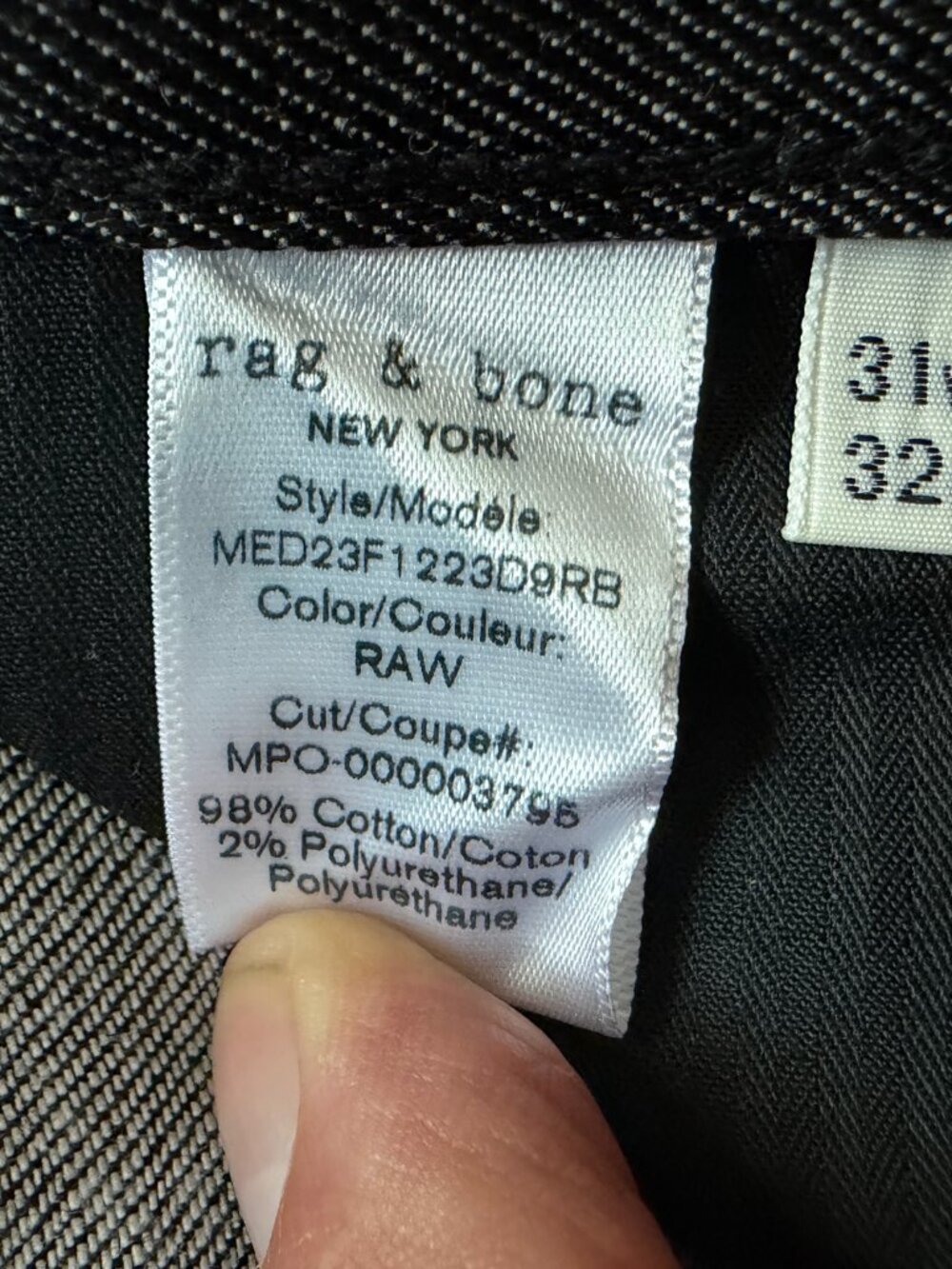 Rag & Bone Fit 2 Japanese Kaihara denim Men's Sz. W31-L32 Black-New Without Tags - Picture 12 of 14